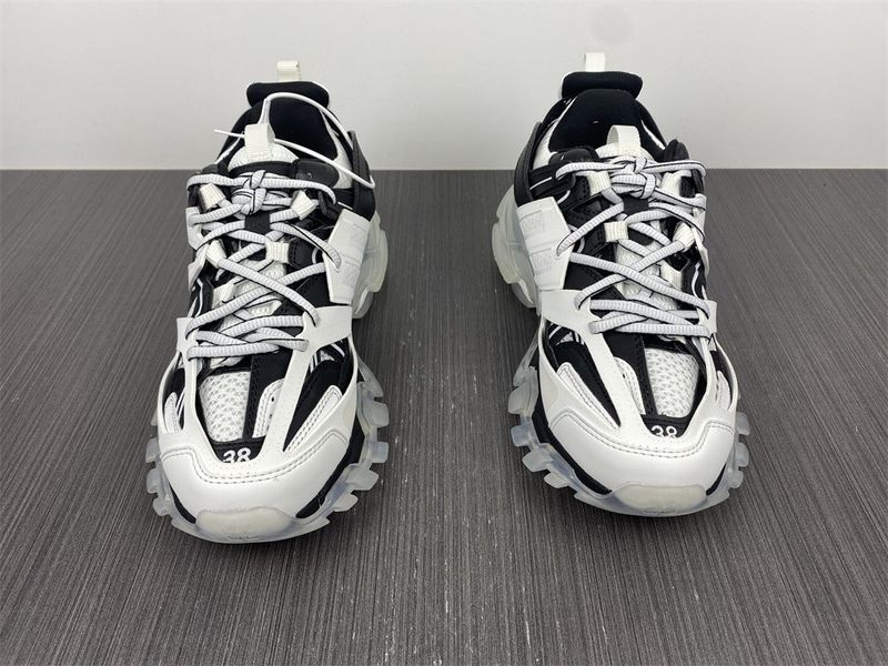 B*alenciaga Track Clear Sole White/Black  647741W3BZ29010