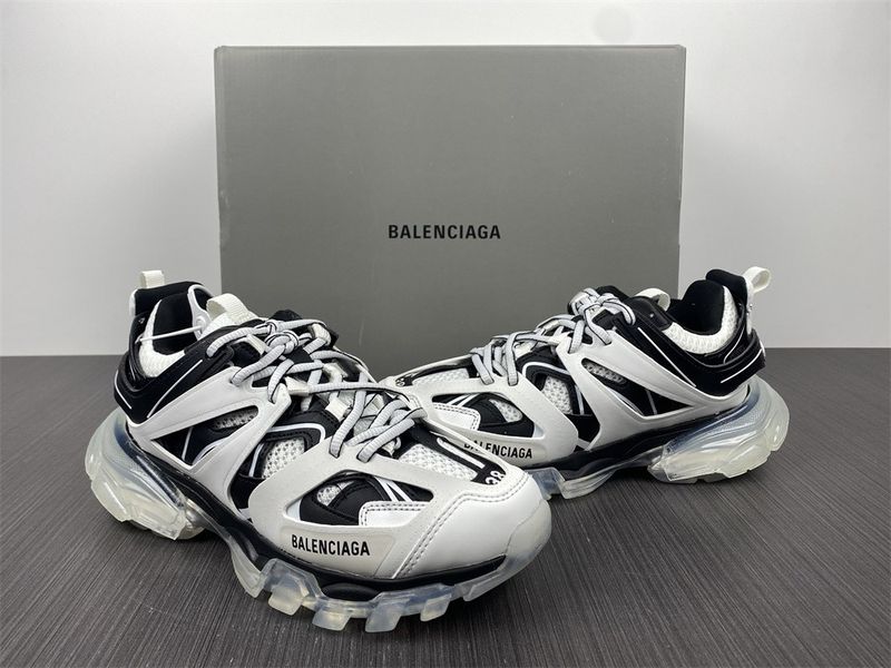 B*alenciaga Track Clear Sole White/Black  647741W3BZ29010