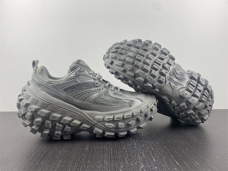 Men Women B*alenciaga Top Sneaker Defender Grey