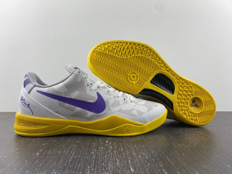 Kobe 8 white yellow purple 555035-101
