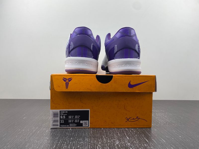 Kobe 8 Protro White Court Purple FQ3549-100